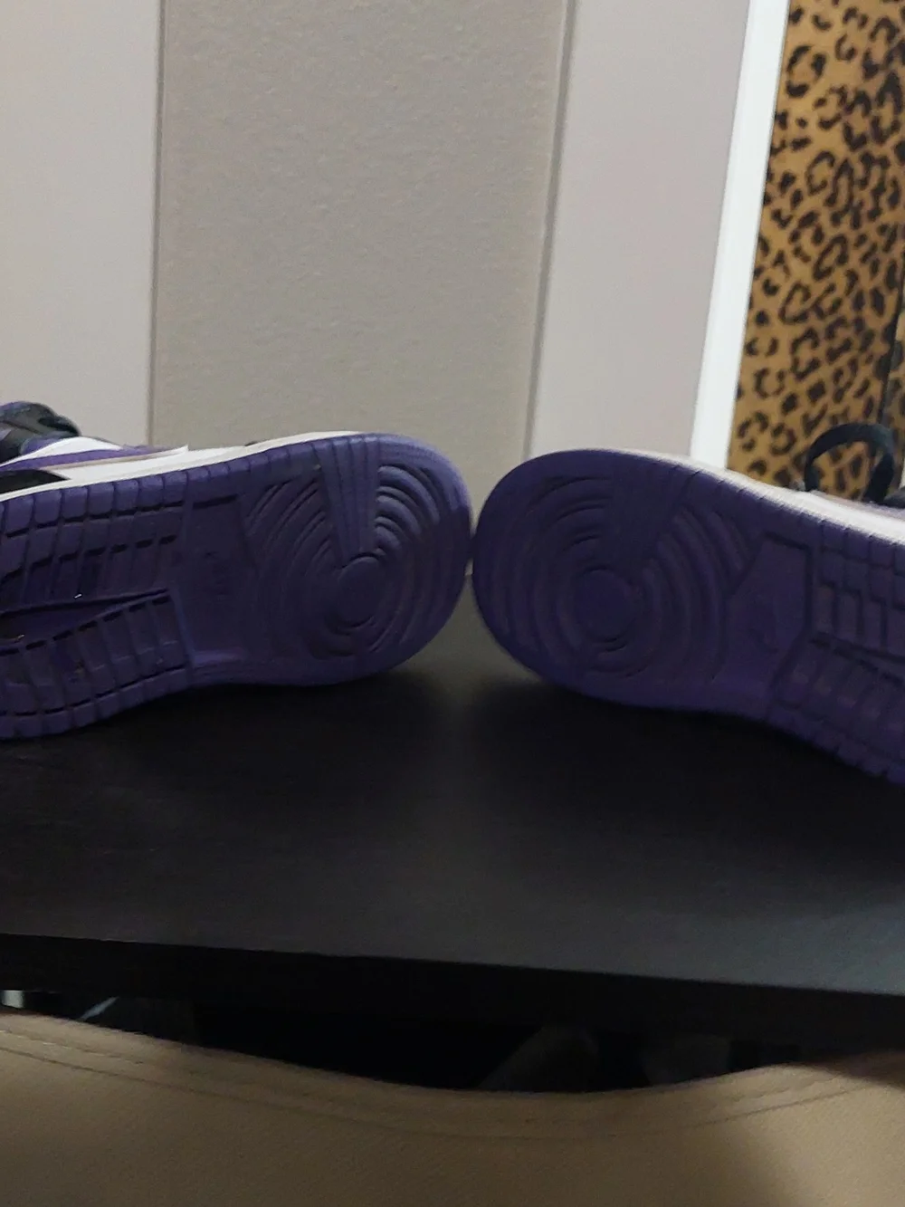Nike Air Jordon Kids Mid-Top Sneakers in Black, White & Purple